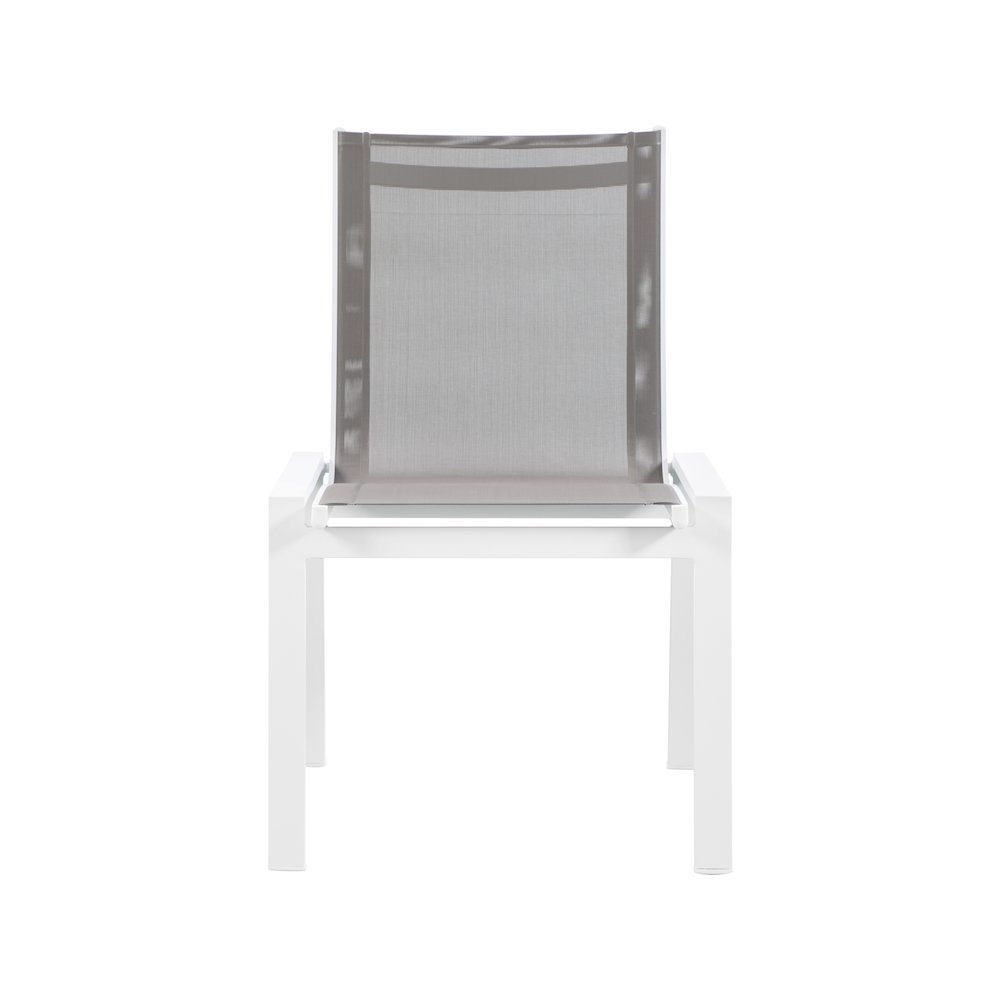 Nizuc Grey Mesh Water Resistant Fabric Outdoor Patio Dining Chair, Set of 2