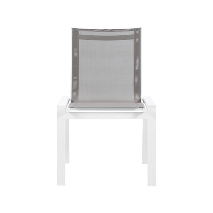 Nizuc Grey Mesh Water Resistant Fabric Outdoor Patio Dining Chair, Set of 2