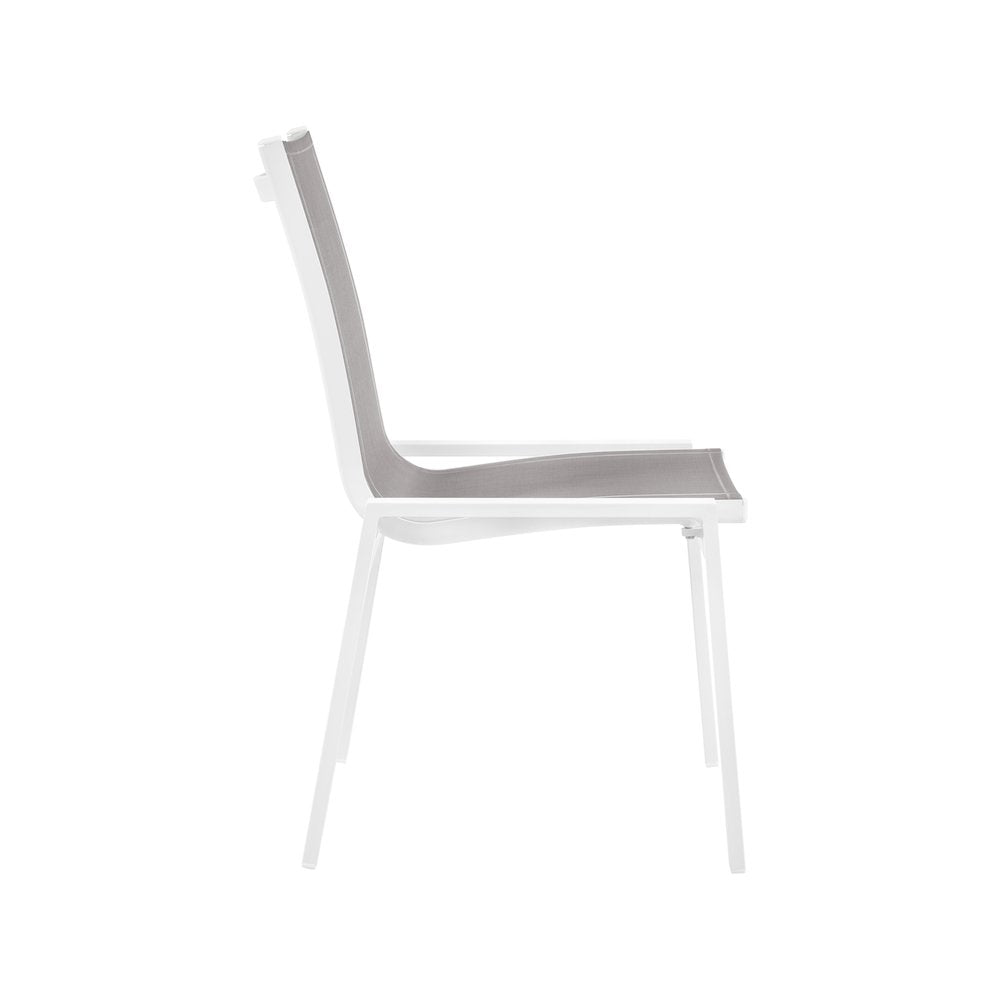 Nizuc Grey Mesh Water Resistant Fabric Outdoor Patio Dining Chair, Set of 2