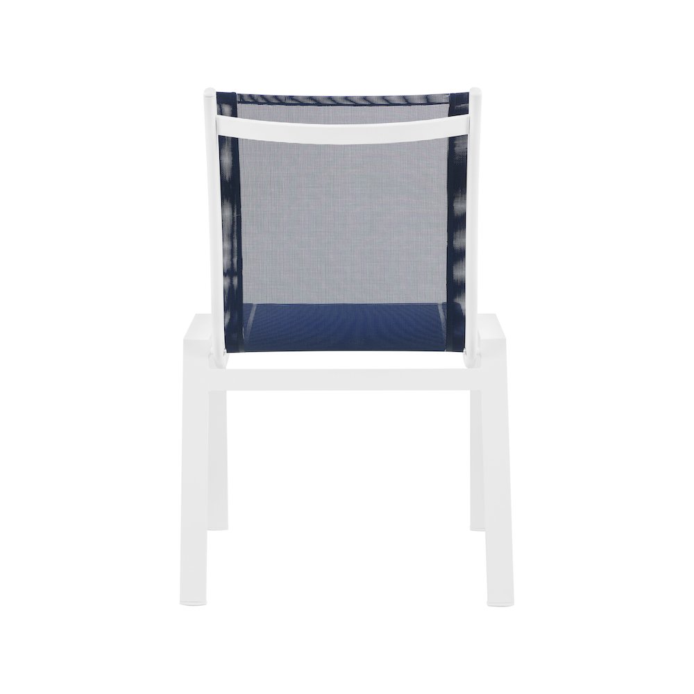 Nizuc Navy Mesh Water Resistant Fabric Outdoor Patio Dining Chair, Set of 2