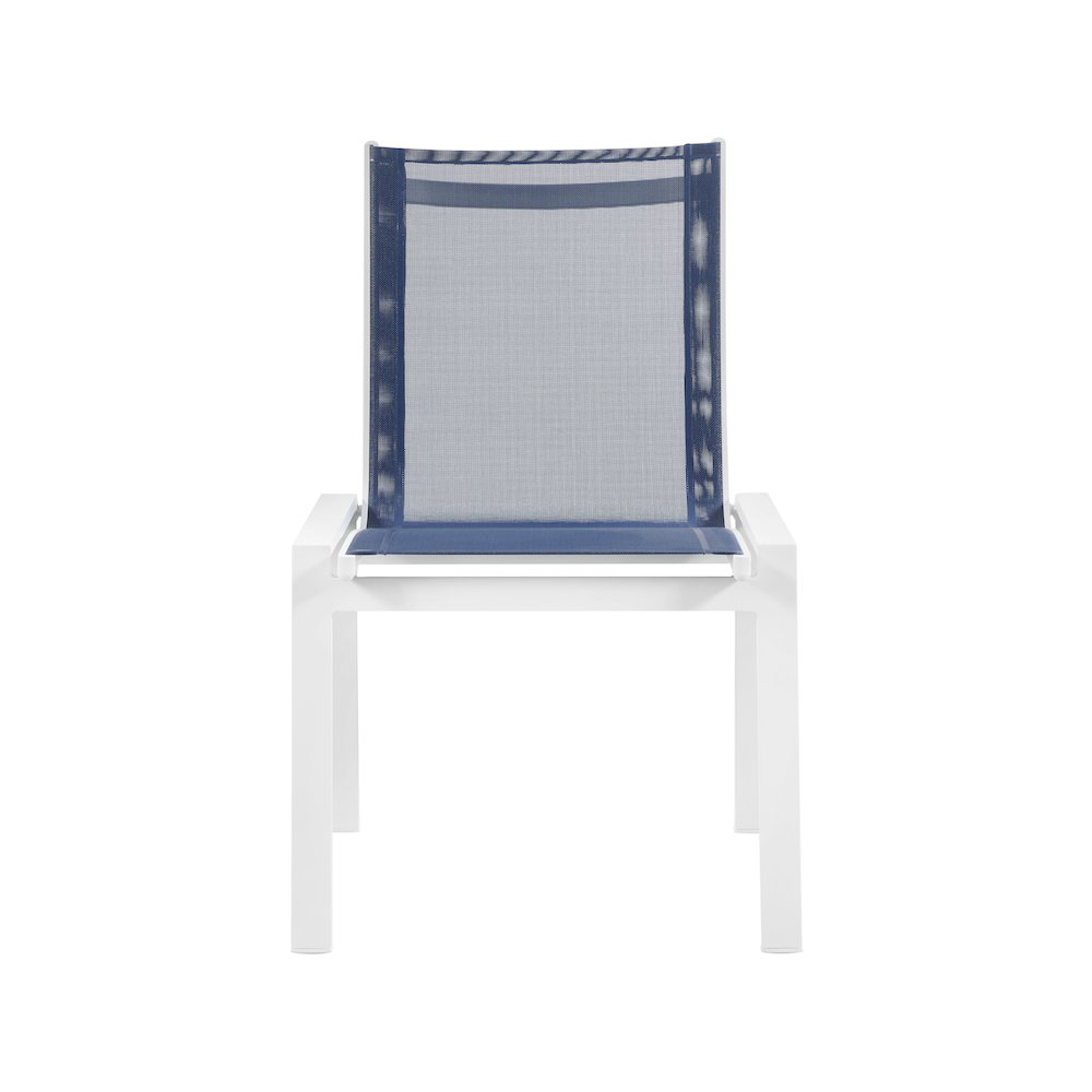 Nizuc Navy Mesh Water Resistant Fabric Outdoor Patio Dining Chair, Set of 2