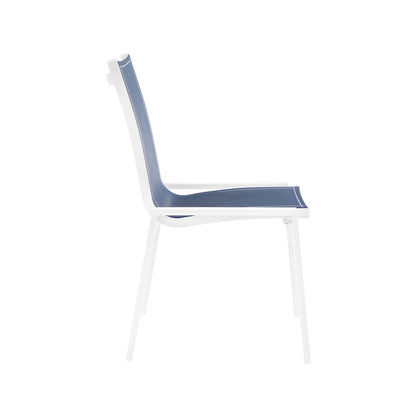 Nizuc Navy Mesh Water Resistant Fabric Outdoor Patio Dining Chair, Set of 2