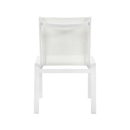 Nizuc White Mesh Water Resistant Fabric Outdoor Patio Dining Chair, Set of 2