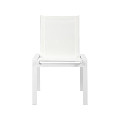 Nizuc White Mesh Water Resistant Fabric Outdoor Patio Dining Chair, Set of 2