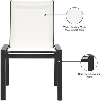 Nizuc White Mesh Water Resistant Fabric Outdoor Patio Dining Chair, Set of 2