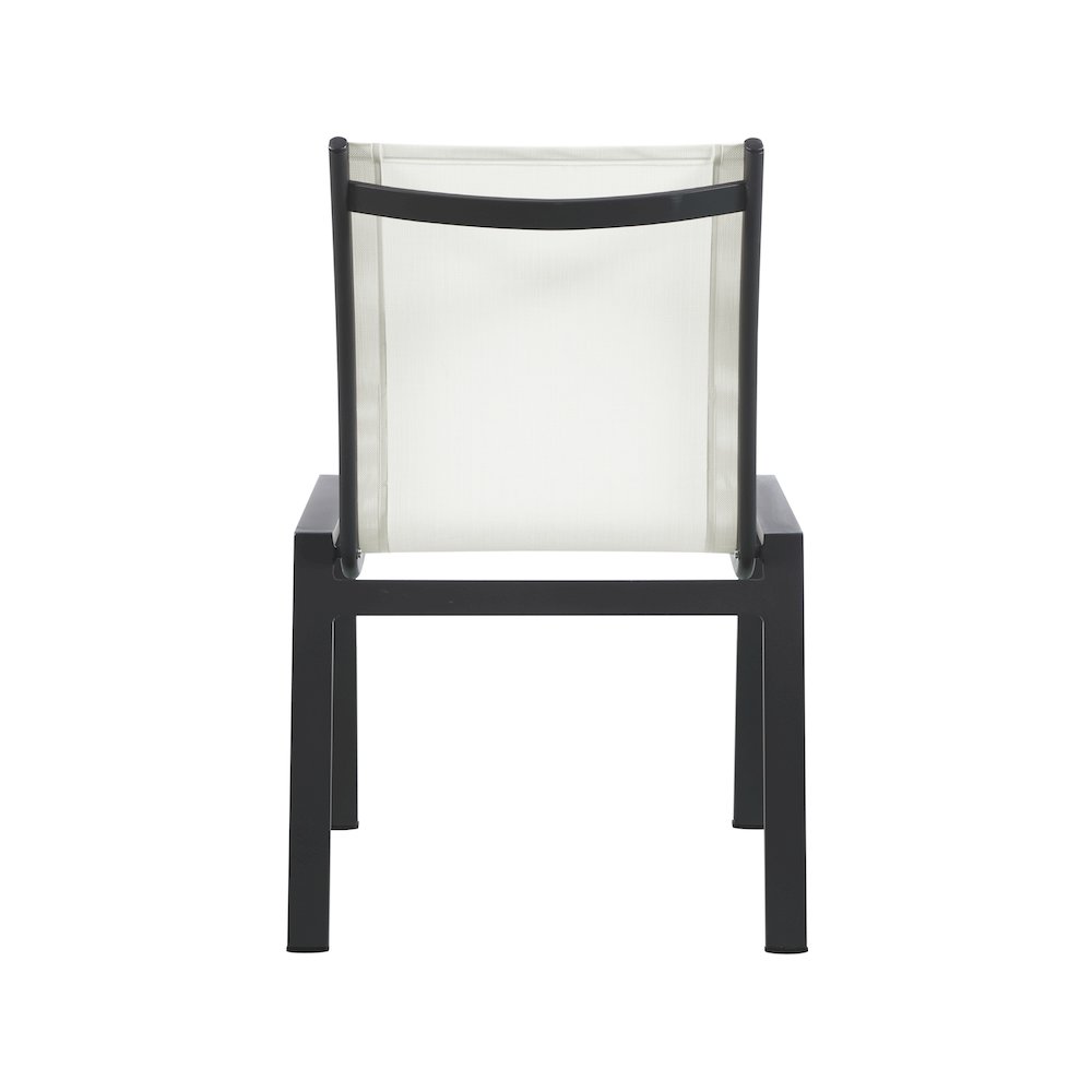 Nizuc White Mesh Water Resistant Fabric Outdoor Patio Dining Chair, Set of 2