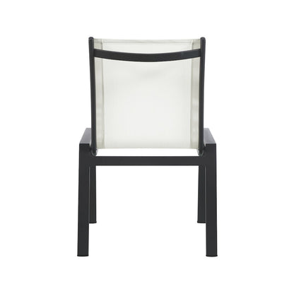 Nizuc White Mesh Water Resistant Fabric Outdoor Patio Dining Chair, Set of 2