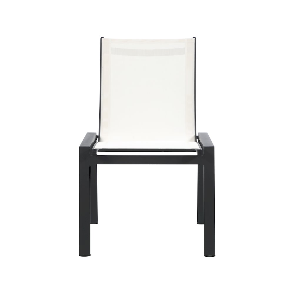 Nizuc White Mesh Water Resistant Fabric Outdoor Patio Dining Chair, Set of 2