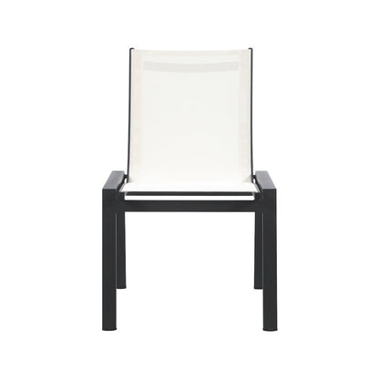 Nizuc White Mesh Water Resistant Fabric Outdoor Patio Dining Chair, Set of 2