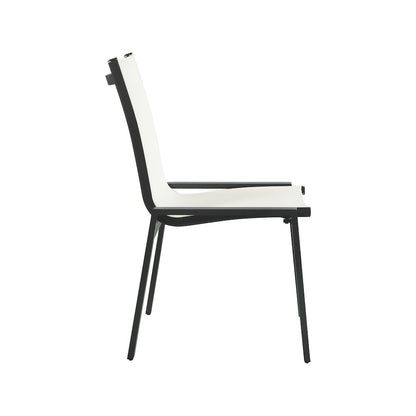 Nizuc White Mesh Water Resistant Fabric Outdoor Patio Dining Chair, Set of 2