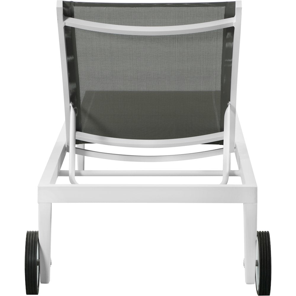 Nizuc Grey Mesh Water Resistant Fabric Outdoor Patio Chaise Lounge Chair