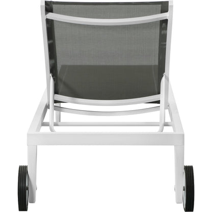 Nizuc Grey Mesh Water Resistant Fabric Outdoor Patio Chaise Lounge Chair