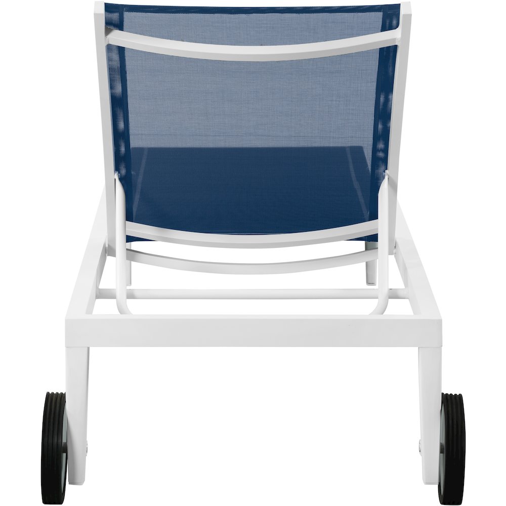 Nizuc Navy Mesh Water Resistant Fabric Outdoor Patio Chaise Lounge Chair