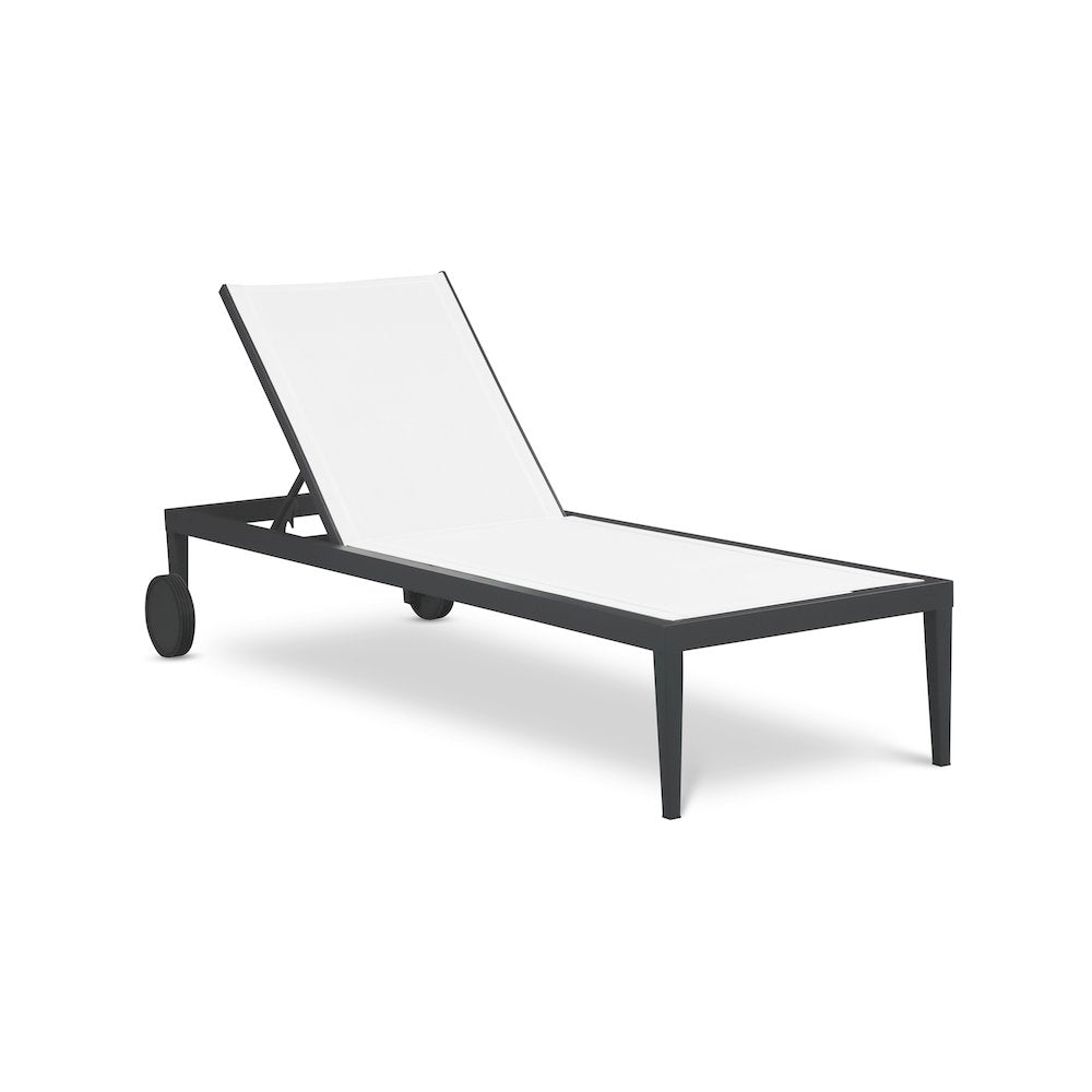 Nizuc White Mesh Water Resistant Fabric Outdoor Patio Chaise Lounge Chair