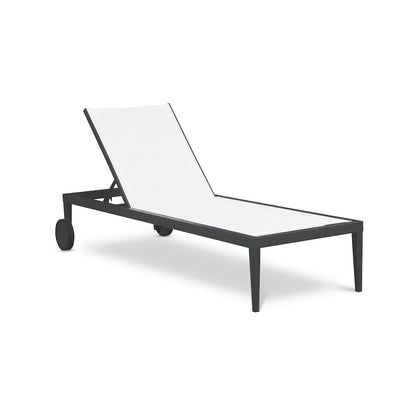 Nizuc White Mesh Water Resistant Fabric Outdoor Patio Chaise Lounge Chair