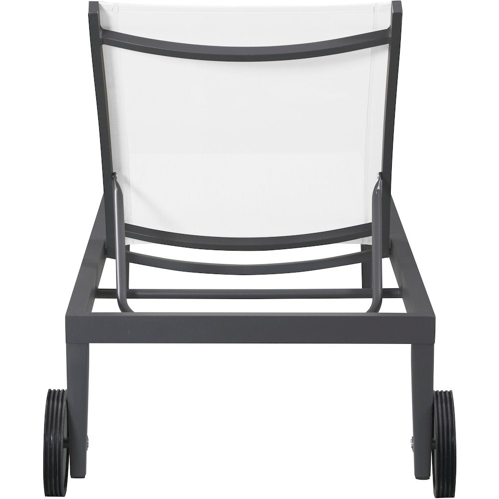 Nizuc White Mesh Water Resistant Fabric Outdoor Patio Chaise Lounge Chair