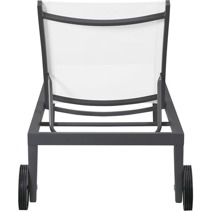 Nizuc White Mesh Water Resistant Fabric Outdoor Patio Chaise Lounge Chair