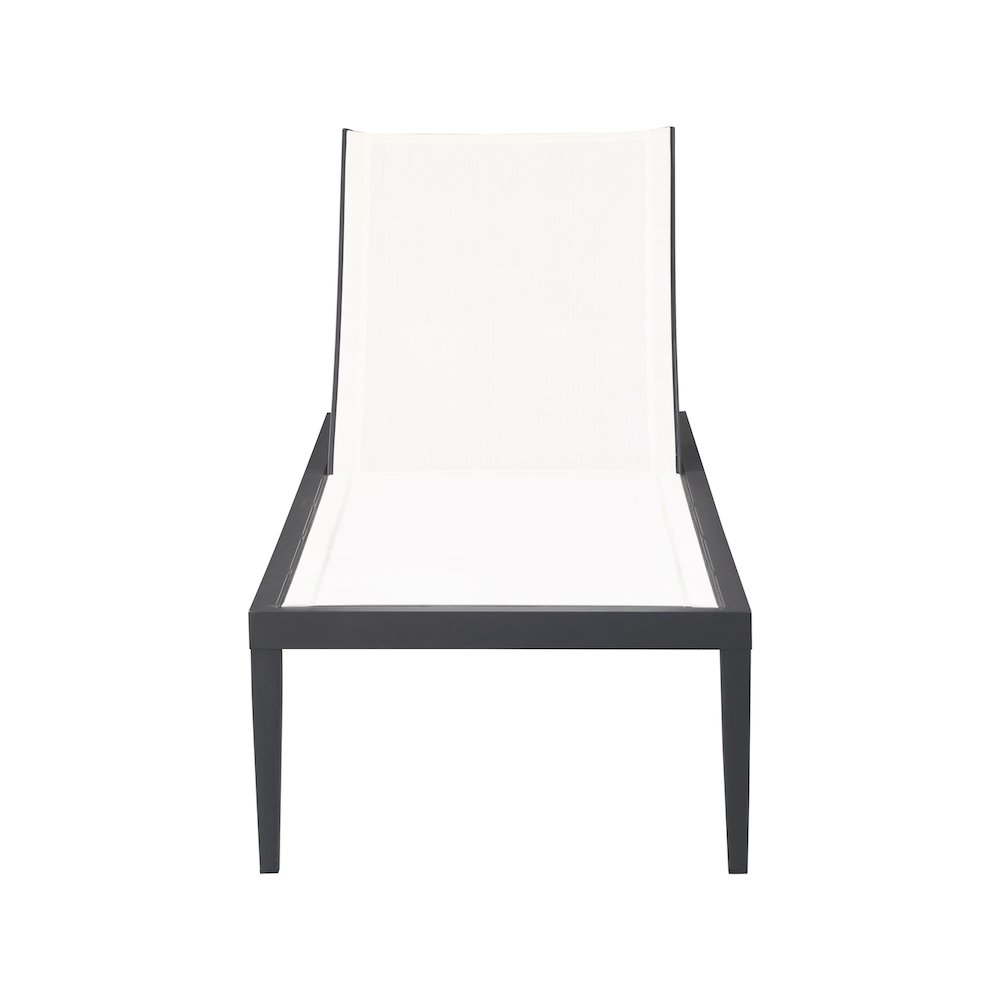 Nizuc White Mesh Water Resistant Fabric Outdoor Patio Chaise Lounge Chair