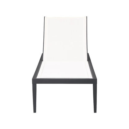 Nizuc White Mesh Water Resistant Fabric Outdoor Patio Chaise Lounge Chair