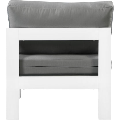 Nizuc Grey Water Resistant Fabric Outdoor Patio Aluminum Armless Chair