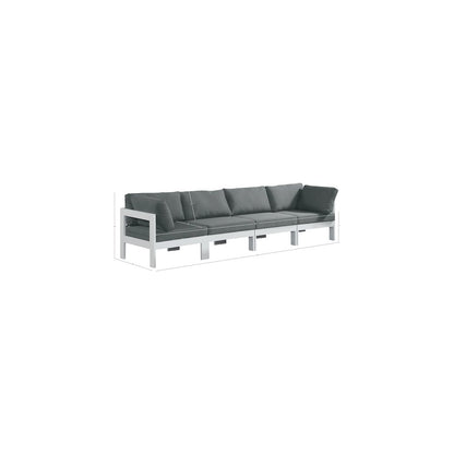Nizuc Grey Water Resistant Fabric Outdoor Patio Modular Sofa