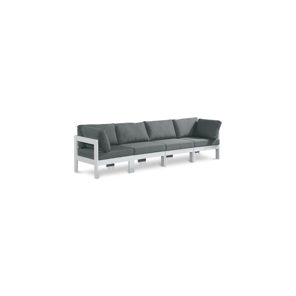 Nizuc Grey Water Resistant Fabric Outdoor Patio Modular Sofa