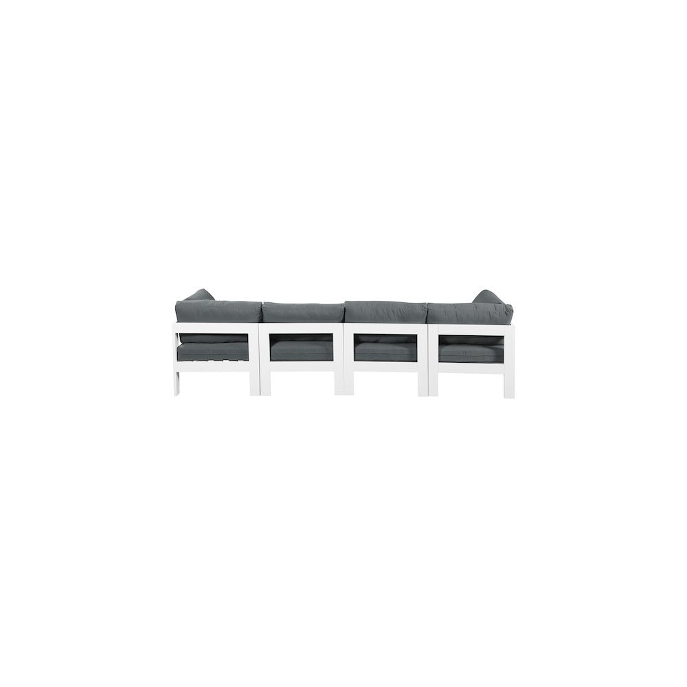 Nizuc Grey Water Resistant Fabric Outdoor Patio Modular Sofa