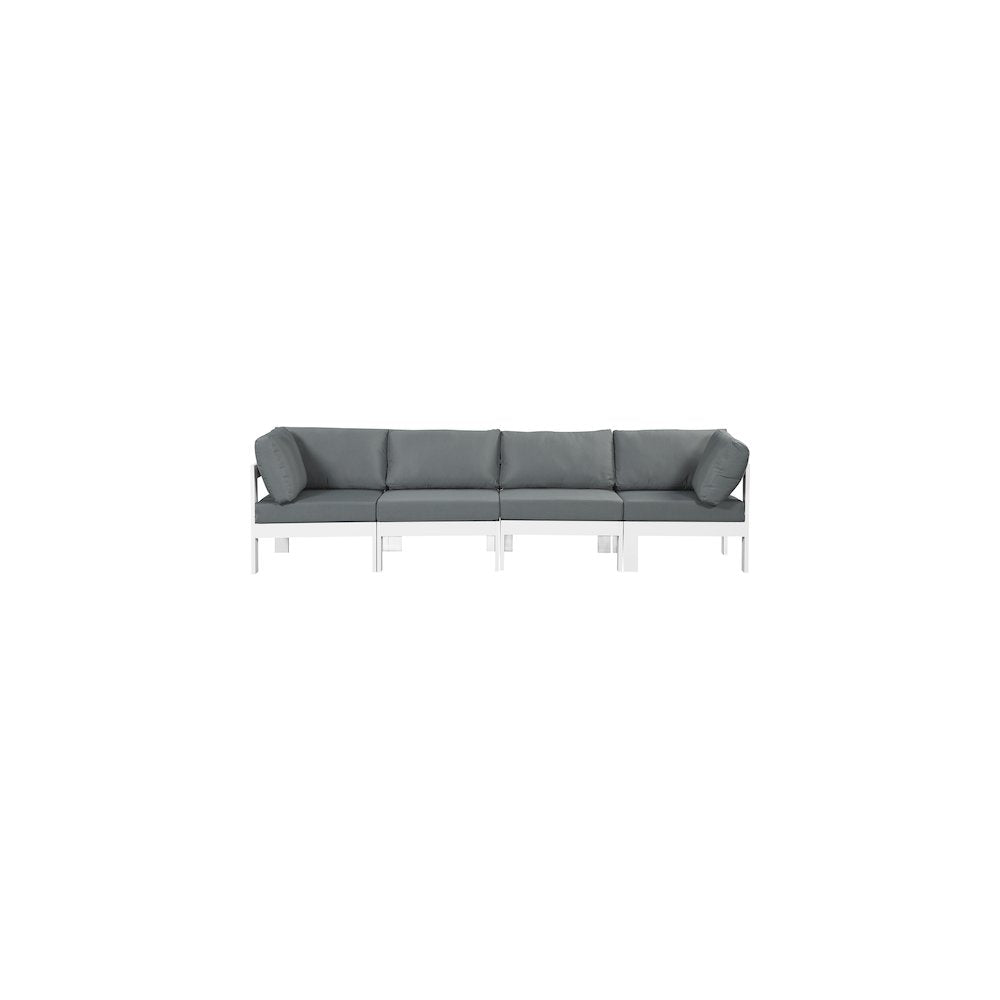 Nizuc Grey Water Resistant Fabric Outdoor Patio Modular Sofa