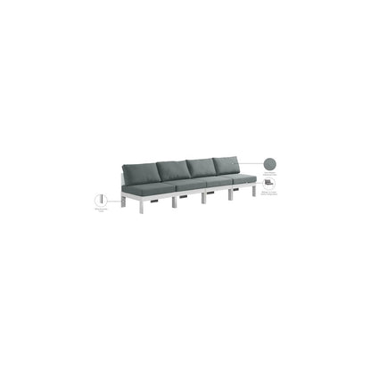 Nizuc Grey Water Resistant Fabric Outdoor Patio Modular Sofa