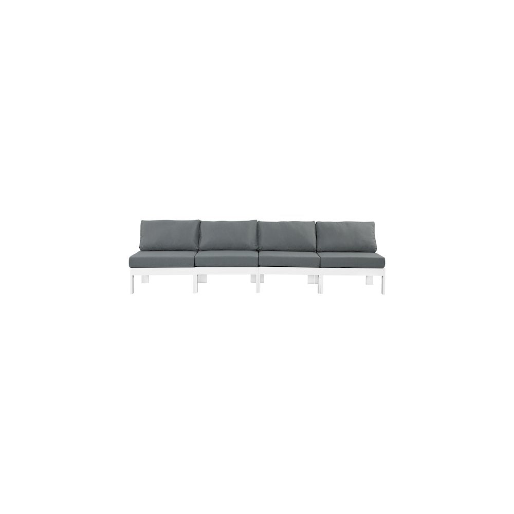 Nizuc Grey Water Resistant Fabric Outdoor Patio Modular Sofa