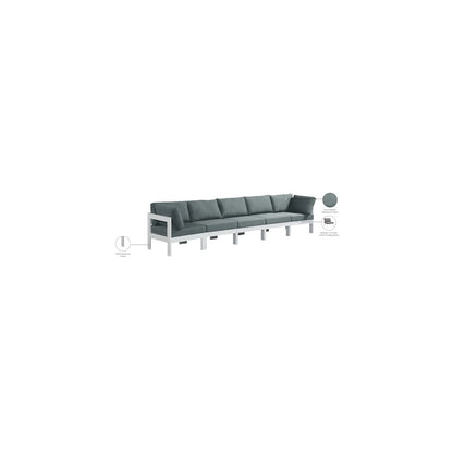 Nizuc Grey Water Resistant Fabric Outdoor Patio Modular Sofa