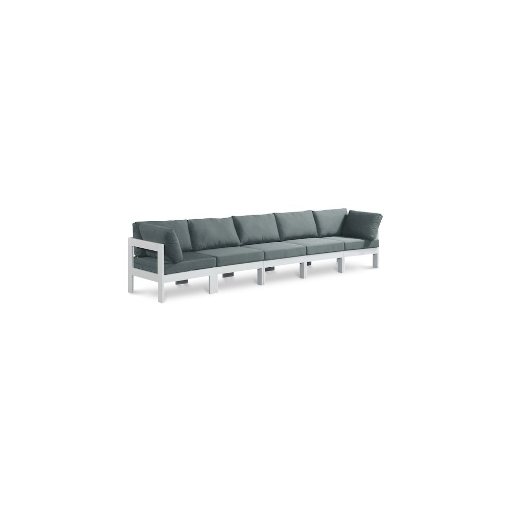 Nizuc Grey Water Resistant Fabric Outdoor Patio Modular Sofa