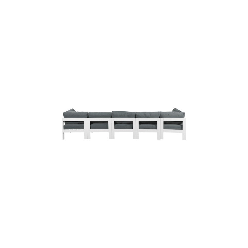 Nizuc Grey Water Resistant Fabric Outdoor Patio Modular Sofa