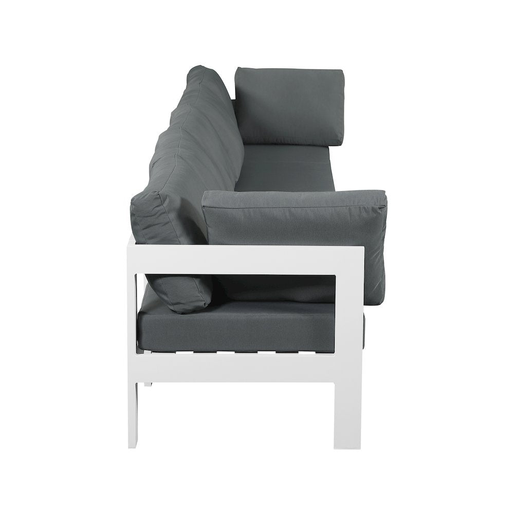 Nizuc Grey Water Resistant Fabric Outdoor Patio Modular Sofa