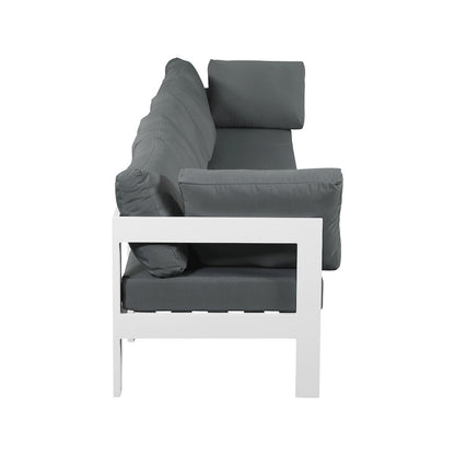 Nizuc Grey Water Resistant Fabric Outdoor Patio Modular Sofa