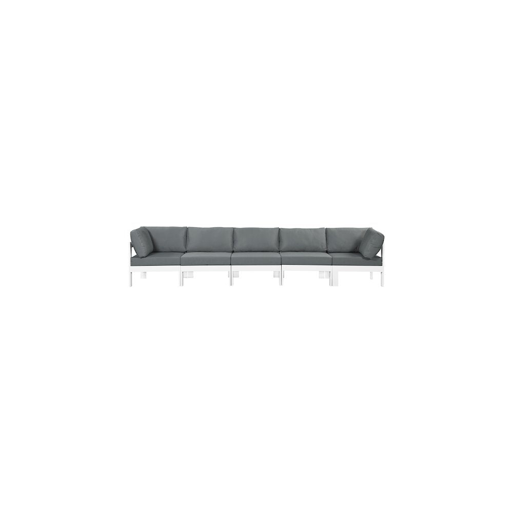 Nizuc Grey Water Resistant Fabric Outdoor Patio Modular Sofa