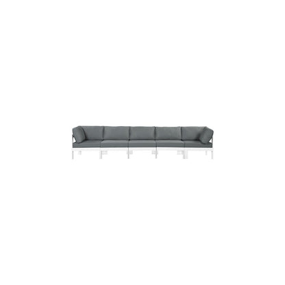 Nizuc Grey Water Resistant Fabric Outdoor Patio Modular Sofa