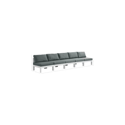 Nizuc Grey Water Resistant Fabric Outdoor Patio Modular Sofa