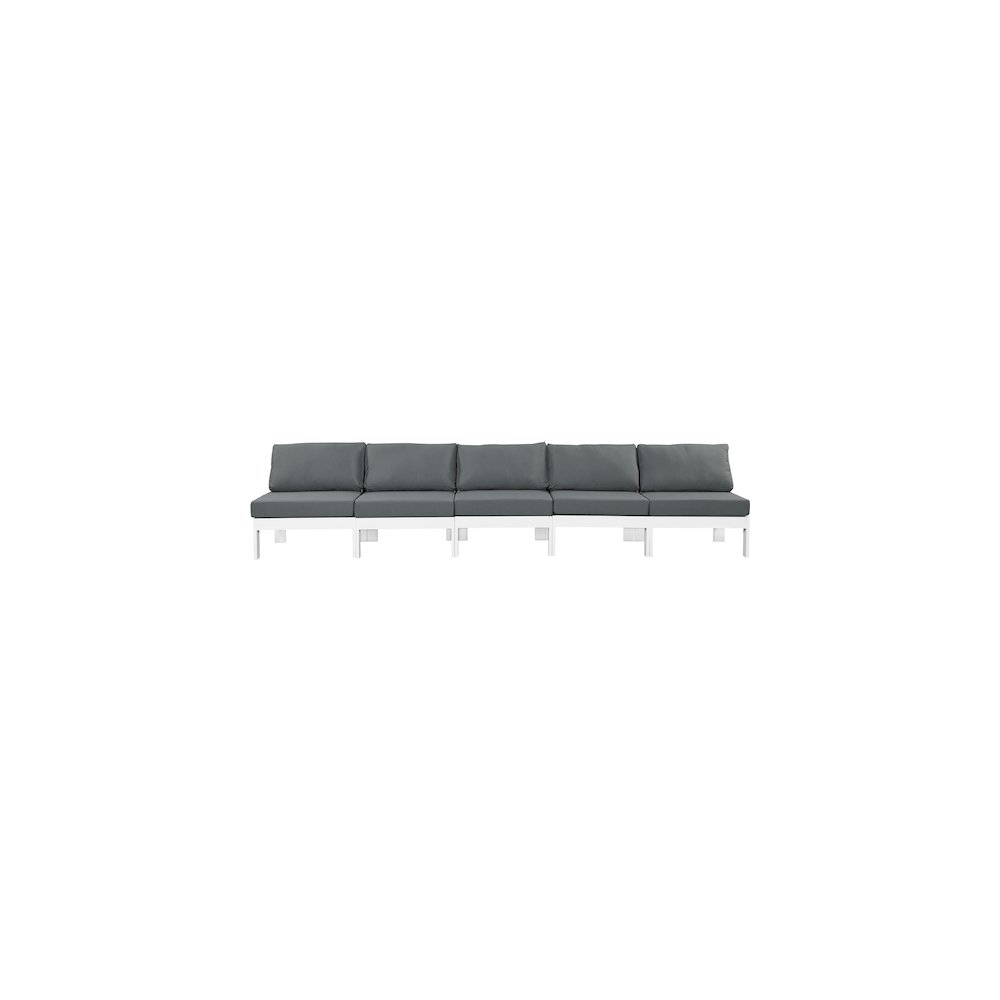 Nizuc Grey Water Resistant Fabric Outdoor Patio Modular Sofa