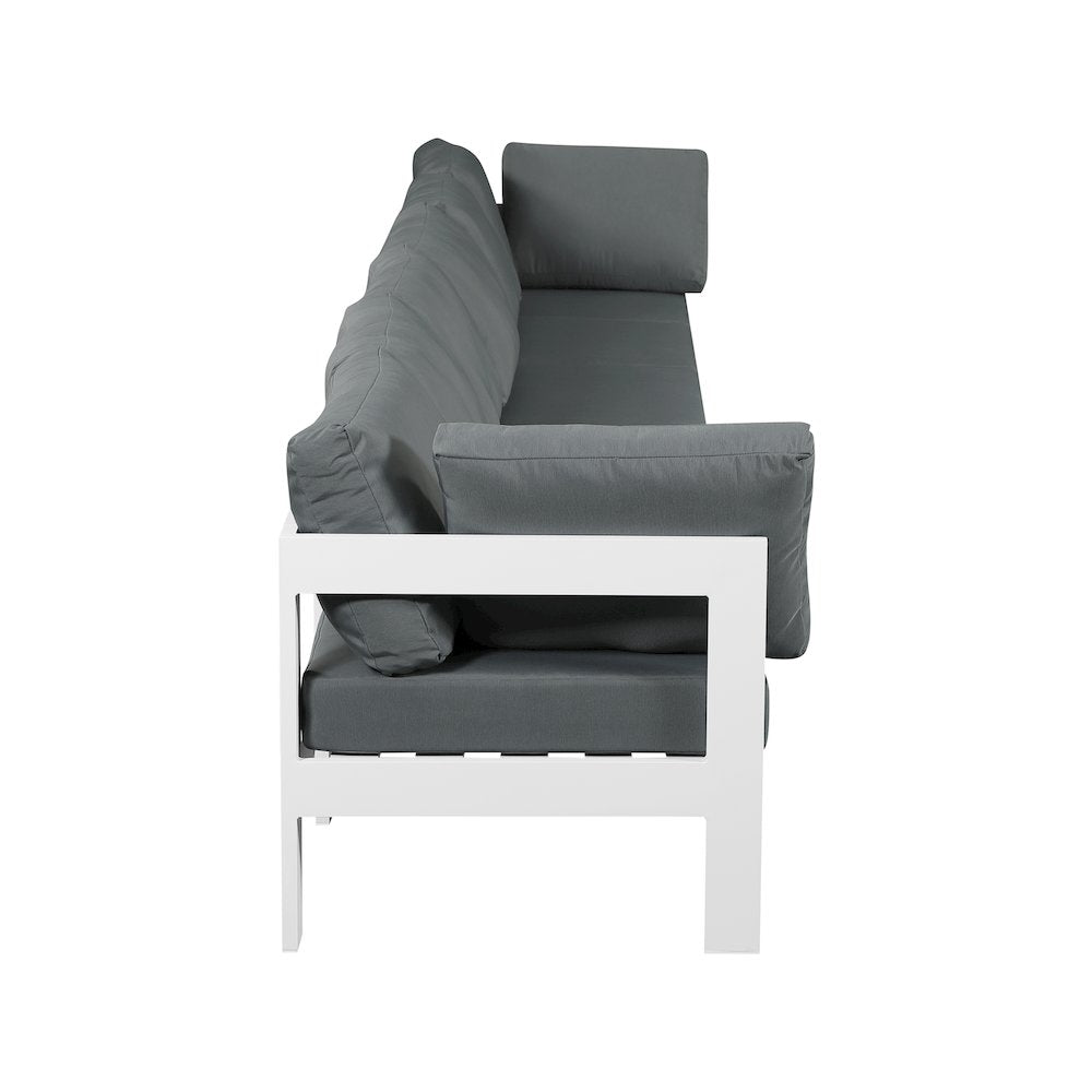 Nizuc Grey Water Resistant Fabric Outdoor Patio Modular Sofa