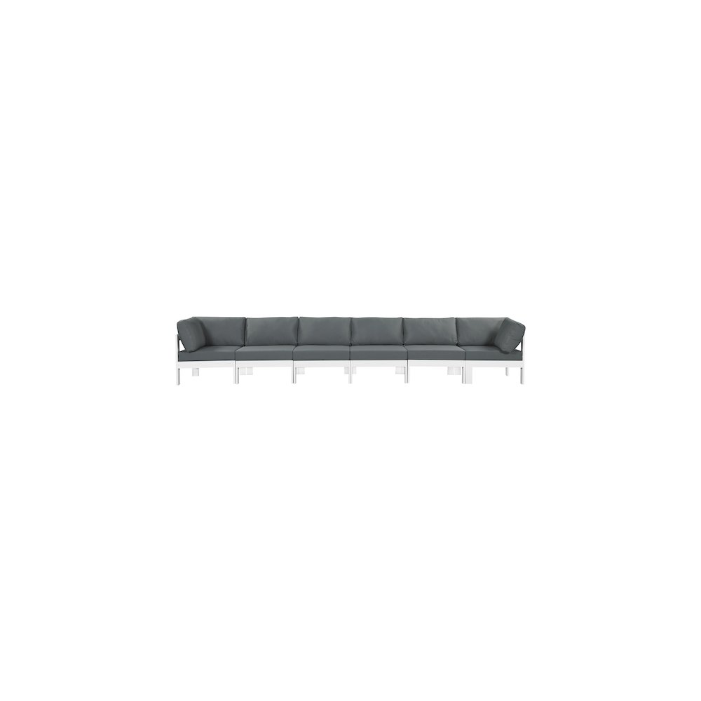 Nizuc Grey Water Resistant Fabric Outdoor Patio Modular Sofa