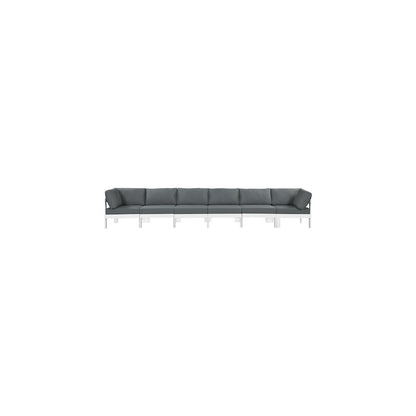 Nizuc Grey Water Resistant Fabric Outdoor Patio Modular Sofa