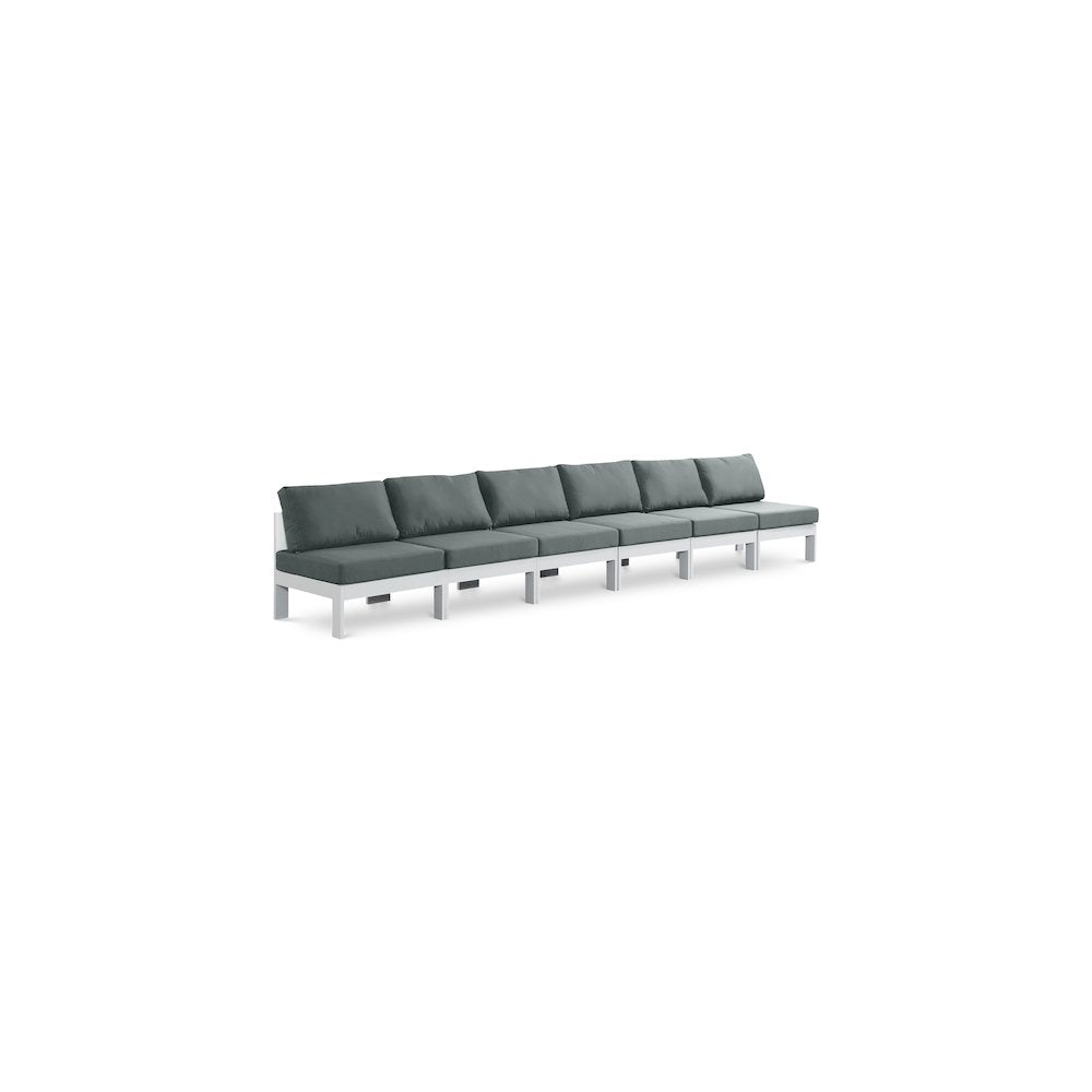 Nizuc Grey Water Resistant Fabric Outdoor Patio Modular Sofa