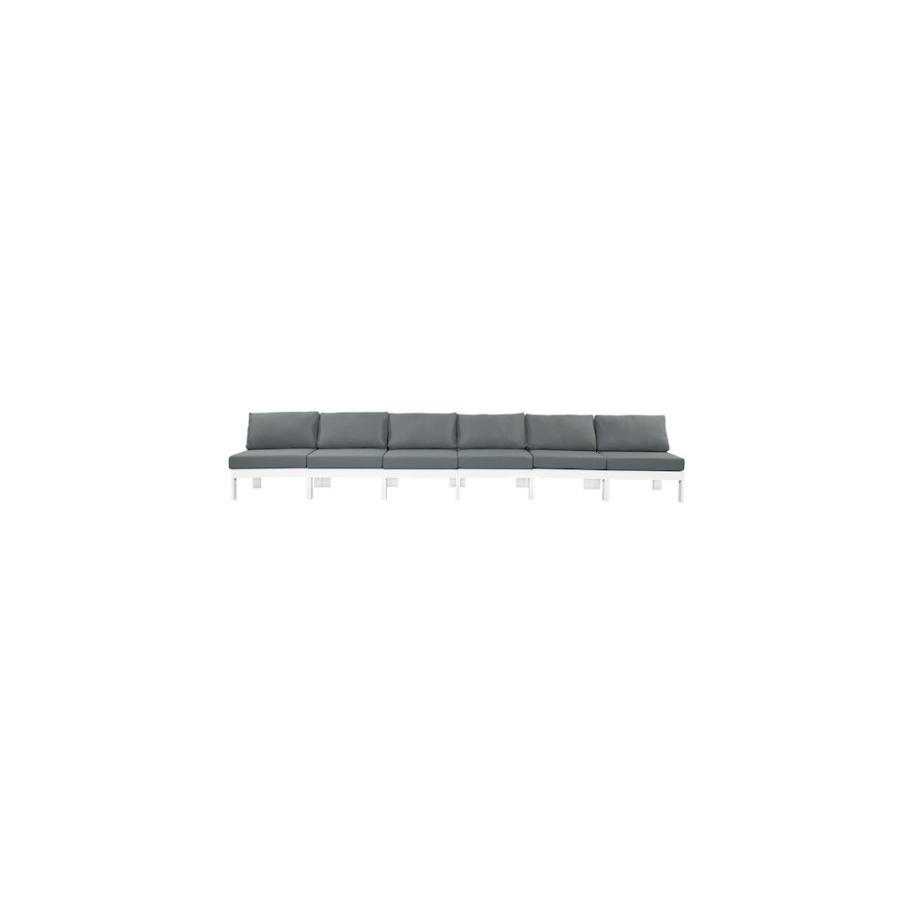 Nizuc Grey Water Resistant Fabric Outdoor Patio Modular Sofa