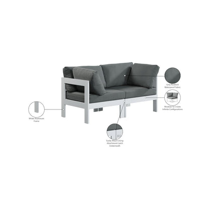 Nizuc Grey Water Resistant Fabric Outdoor Patio Modular Sofa