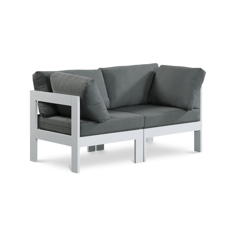 Nizuc Grey Water Resistant Fabric Outdoor Patio Modular Sofa