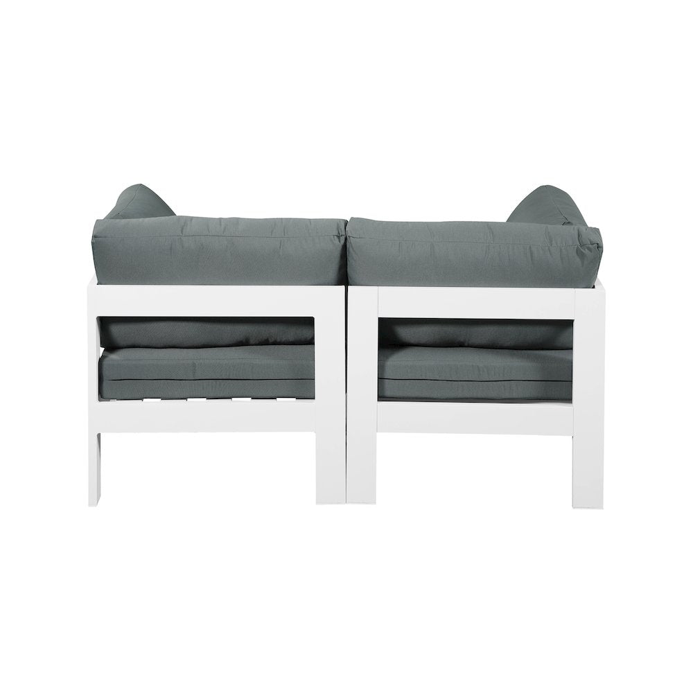 Nizuc Grey Water Resistant Fabric Outdoor Patio Modular Sofa