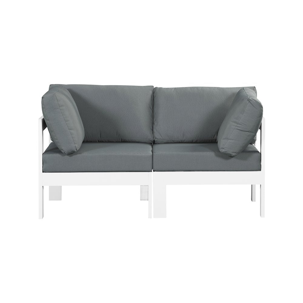 Nizuc Grey Water Resistant Fabric Outdoor Patio Modular Sofa