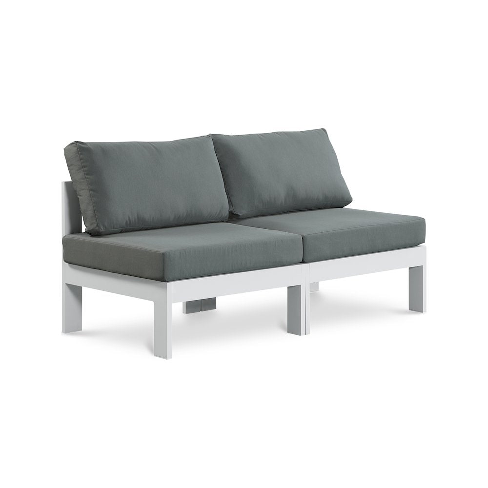 Nizuc Grey Water Resistant Fabric Outdoor Patio Modular Sofa