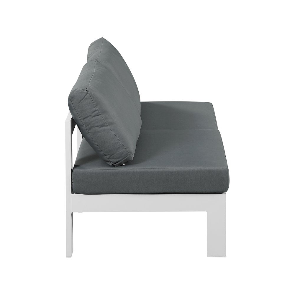 Nizuc Grey Water Resistant Fabric Outdoor Patio Modular Sofa